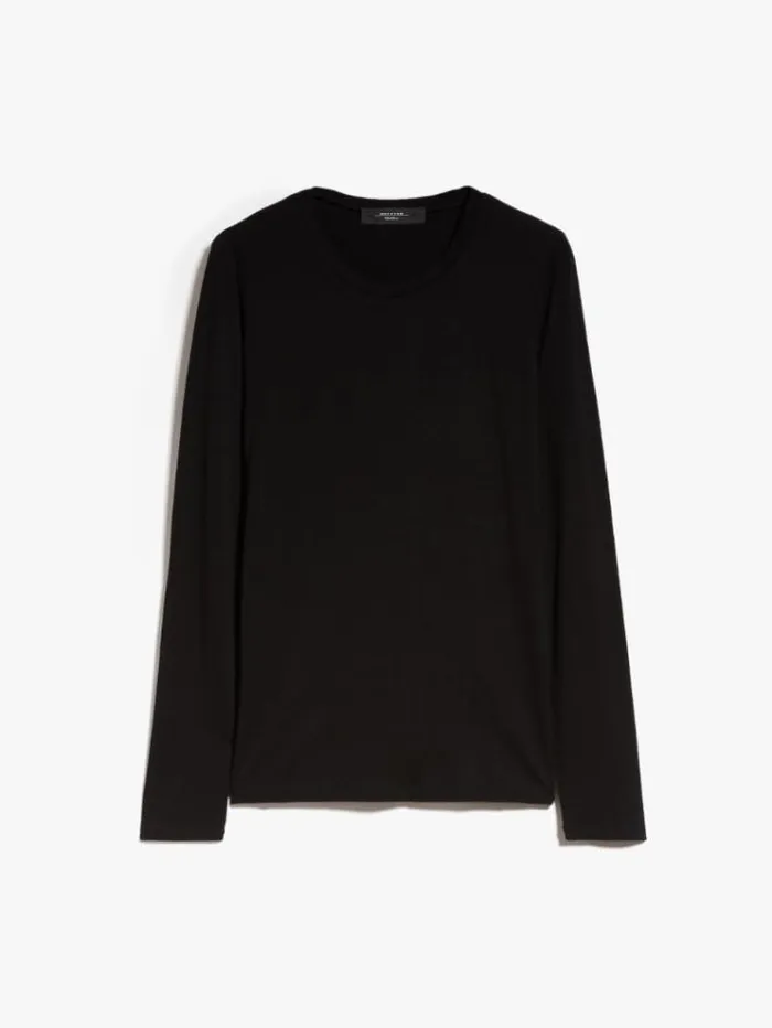 Woman Viscose Jersey Tshirt Black Maxmara Tshirts Woman Viscose Jersey Tshirt Black Maxmara Tshirts