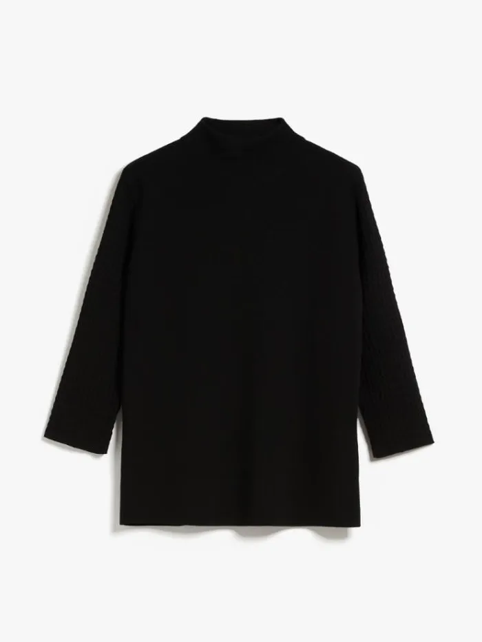 Woman Viscose Sweater With Cableknit Sleeves Black Maxmara Knitwear And Sweatshirts Woman Viscose Sweater With Cableknit Sleeves Black Maxmara Knitwear And Sweatshirts