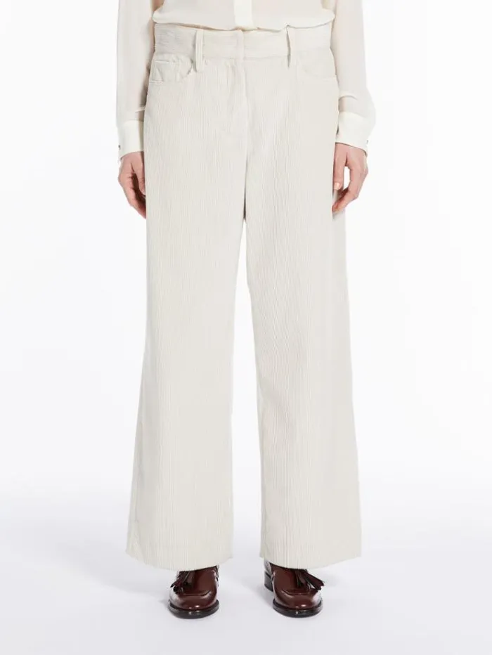 Woman Widefit Velvet Trousers Milk Maxmara Trousers