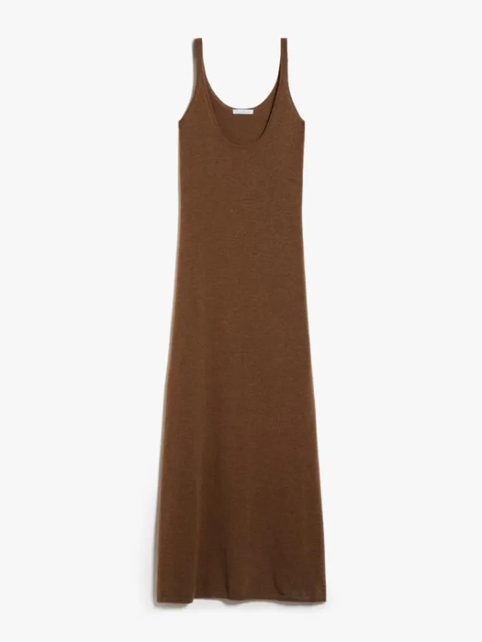 Woman Wool And Cashmere Slip Dress Light Brown Maxmara Dresses Woman Wool And Cashmere Slip Dress Light Brown Maxmara Dresses