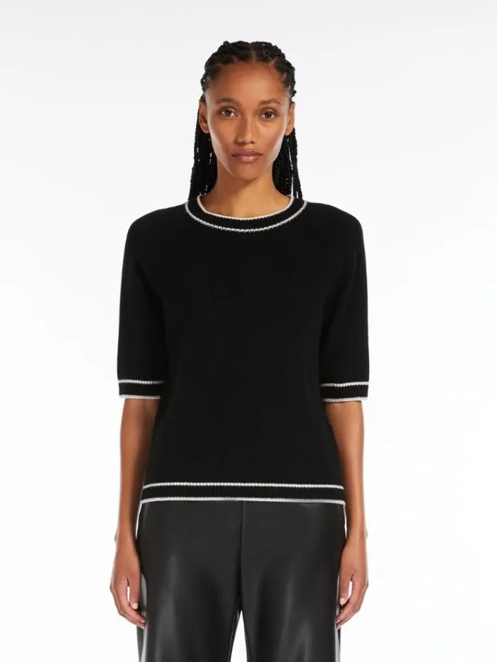 Woman Wool And Cashmere Tshirt Black Maxmara Knitwear And Sweatshirts