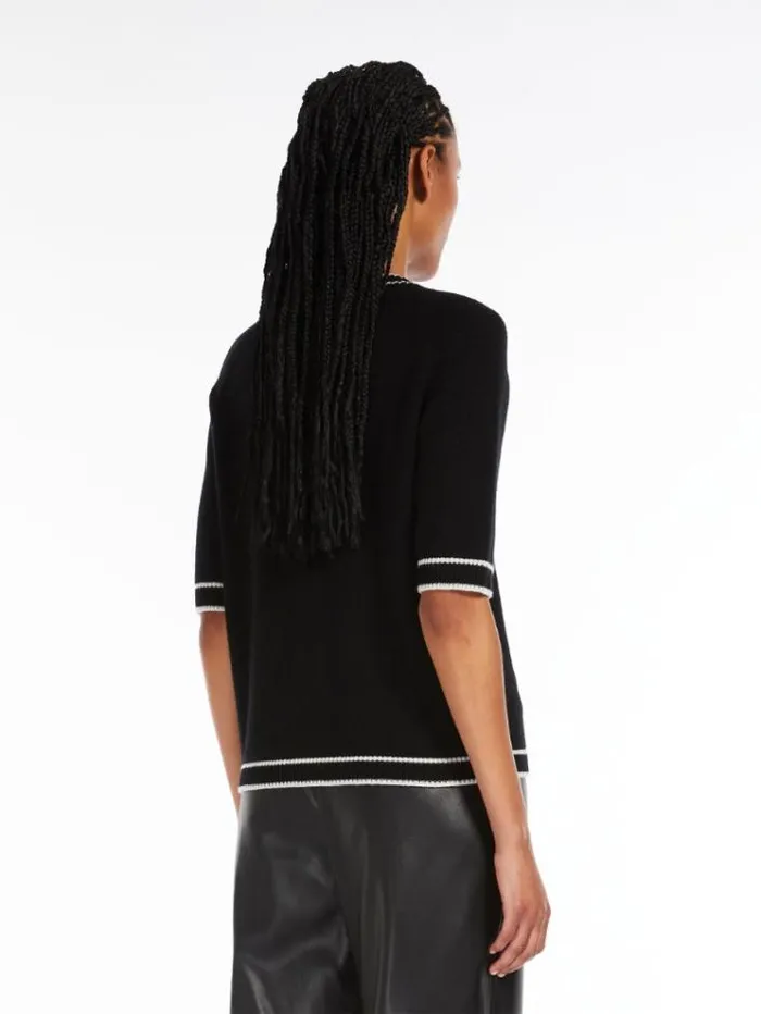 Woman Wool And Cashmere Tshirt Black Maxmara Knitwear And Sweatshirts Woman Wool And Cashmere Tshirt Black Maxmara Knitwear And Sweatshirts