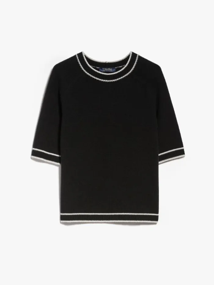 Woman Wool And Cashmere Tshirt Black Maxmara Knitwear And Sweatshirts Woman Wool And Cashmere Tshirt Black Maxmara Knitwear And Sweatshirts