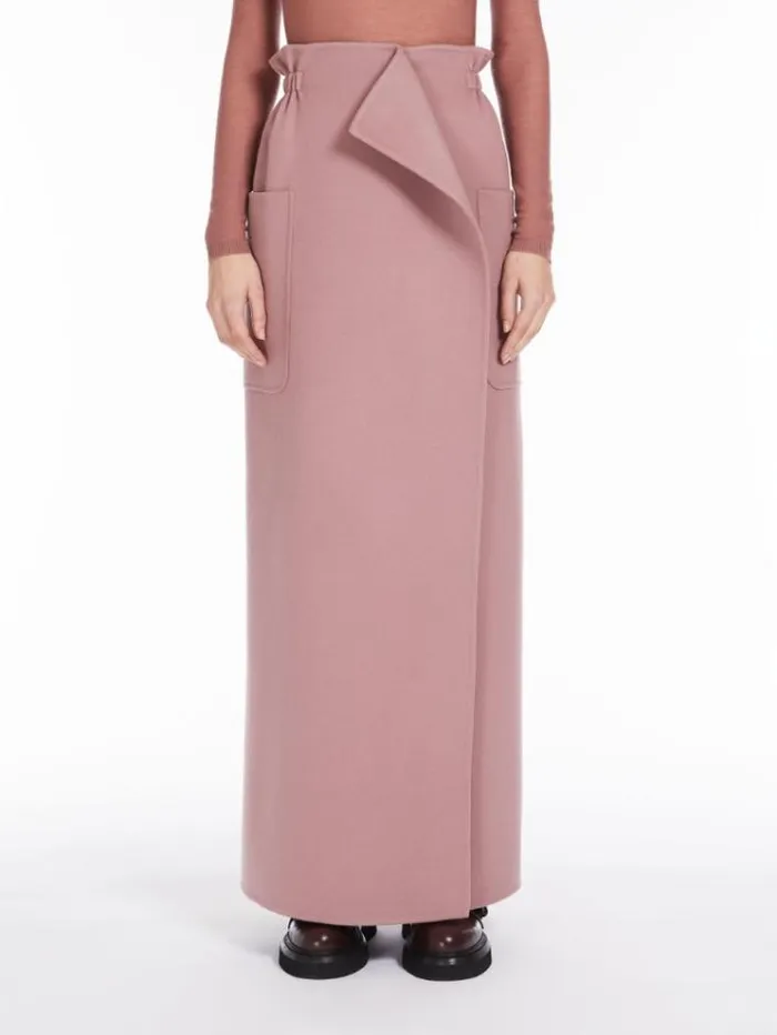 Woman Wool And Cashmere Wrap Skirt Pink Maxmara Skirts