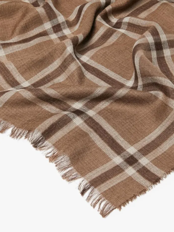 Woman Wool And Silk Stole Camel Maxmara Scarves And Foulards Woman Wool And Silk Stole Camel Maxmara Scarves And Foulards