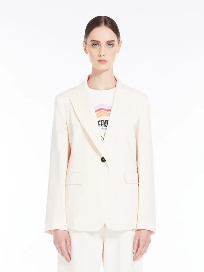 Woman Wool Blazer Ivory Maxmara Suit