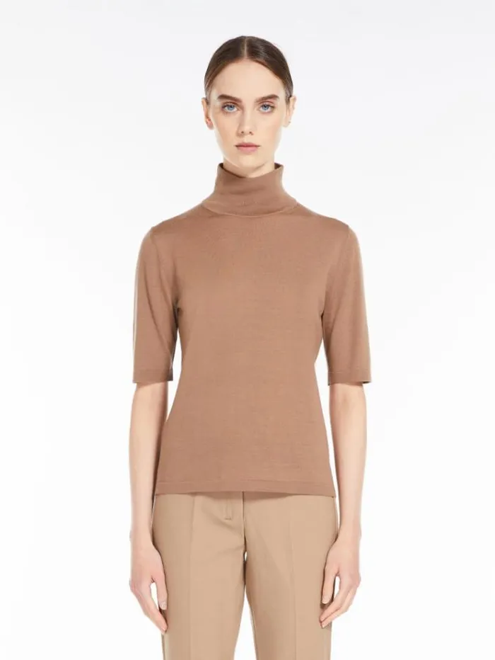 Woman Wool Yarn Mock Poloneck Sweater Skin Dore Maxmara Knitwear And Sweatshirts Woman Wool Yarn Mock Poloneck Sweater Skin Dore Maxmara Knitwear And Sweatshirts
