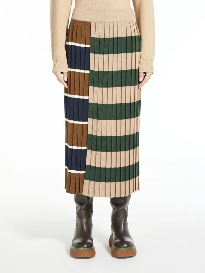 Woman Wool Yarn Skirt Beige Maxmara Skirts