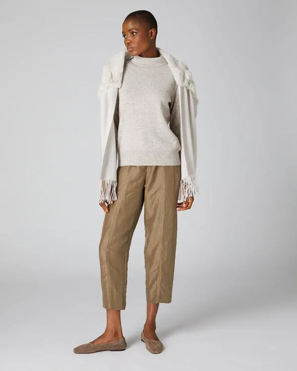 Women 007 Long Sleeve Mock Neck Cashmere JumperIn Sand Brown Sand Brown NPeal Turtle Necks