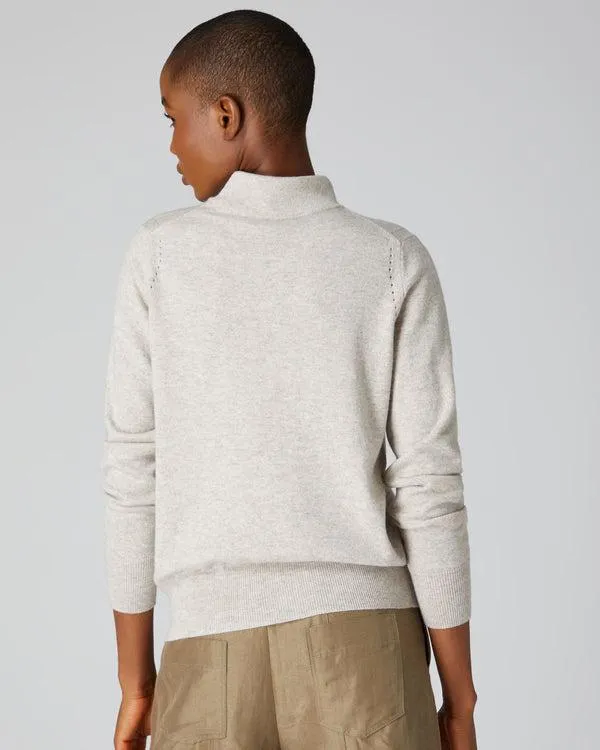 Women 007 Long Sleeve Mock Neck Cashmere JumperIn Sand Brown Sand Brown NPeal Turtle Necks