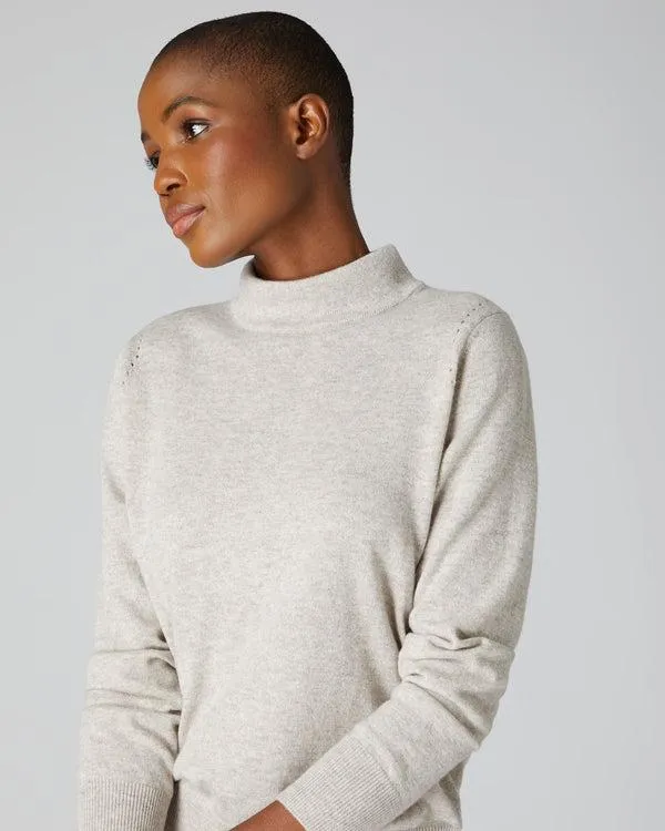 Women 007 Long Sleeve Mock Neck Cashmere JumperIn Sand Brown Sand Brown NPeal Turtle Necks