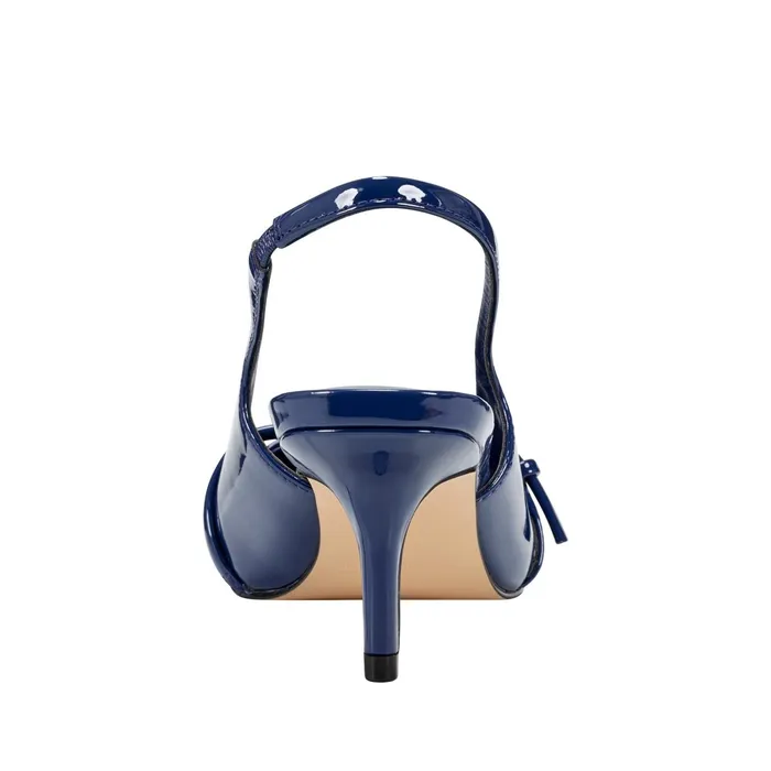 Women Alorie Slingback Pump Navy Patent Marc Fisher Heels and Pumps