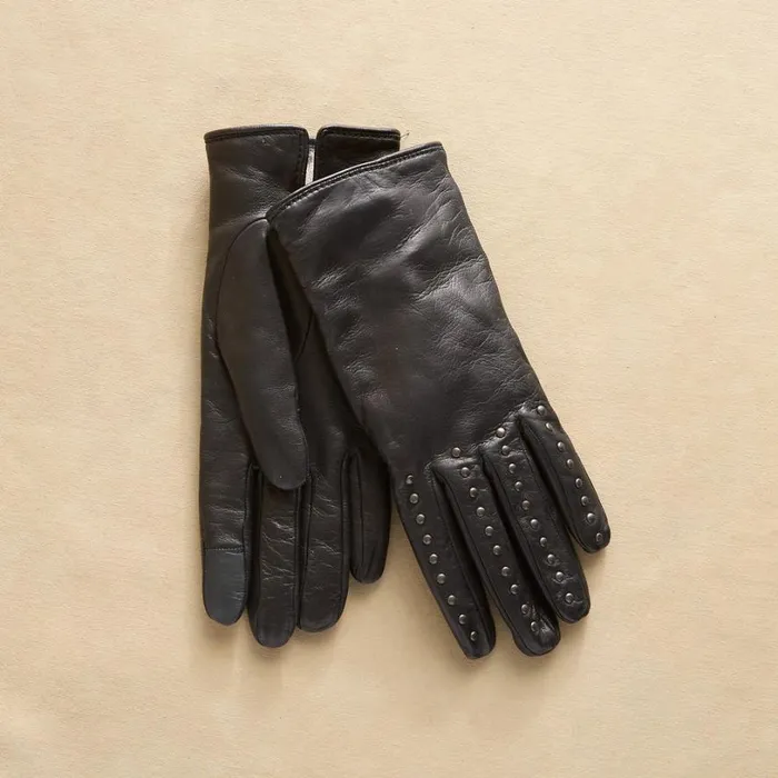 Women Alps Luxury Studded Tech Gloves Black Sundance Catalog Scarves and Gloves