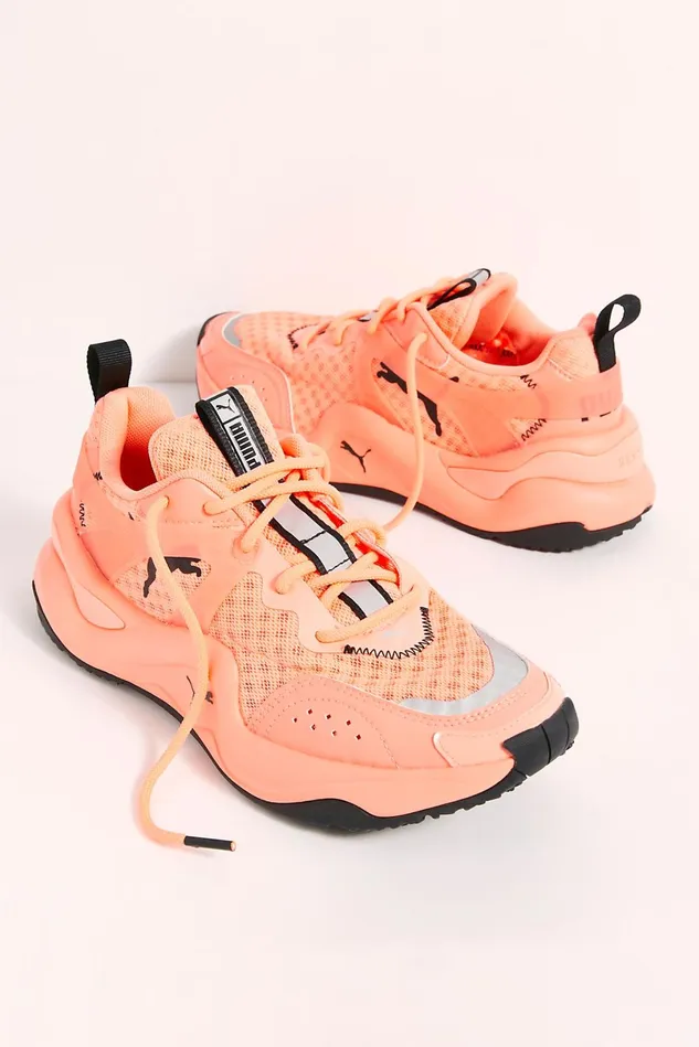 Women Athletic Shoes Free People Puma Rise Neon Sneakers Nrgy Peach