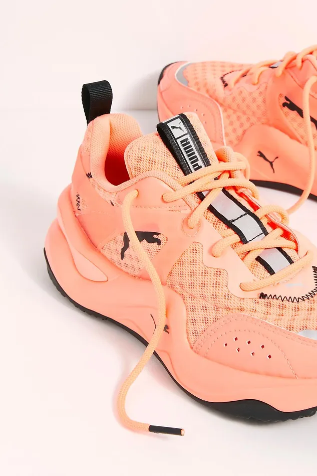 Women Athletic Shoes Free People Puma Rise Neon Sneakers Nrgy Peach