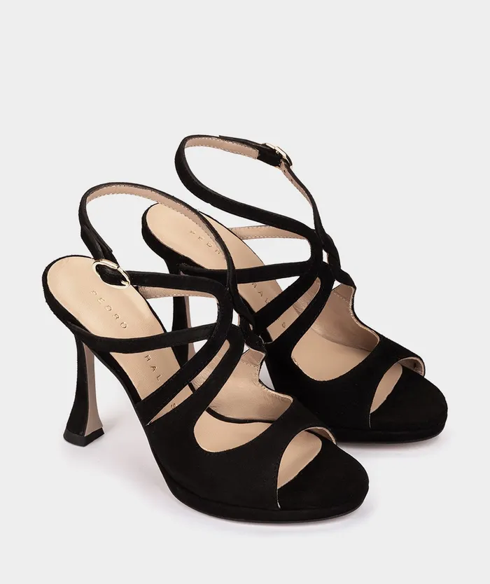 Women Atrani Black 8211 Heeled Sandals Pedro Miralles