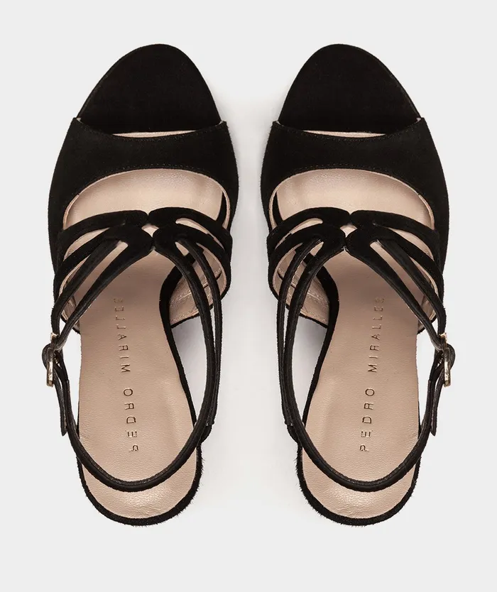 Women Atrani Black 8211 Heeled Sandals Pedro Miralles