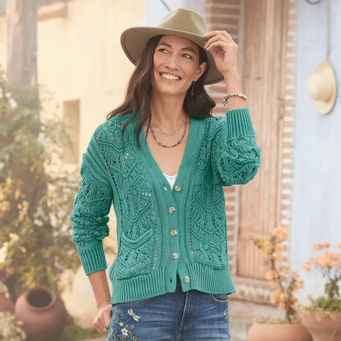 Women Aveline Cardigan Ivory Sundance Catalog Sweaters