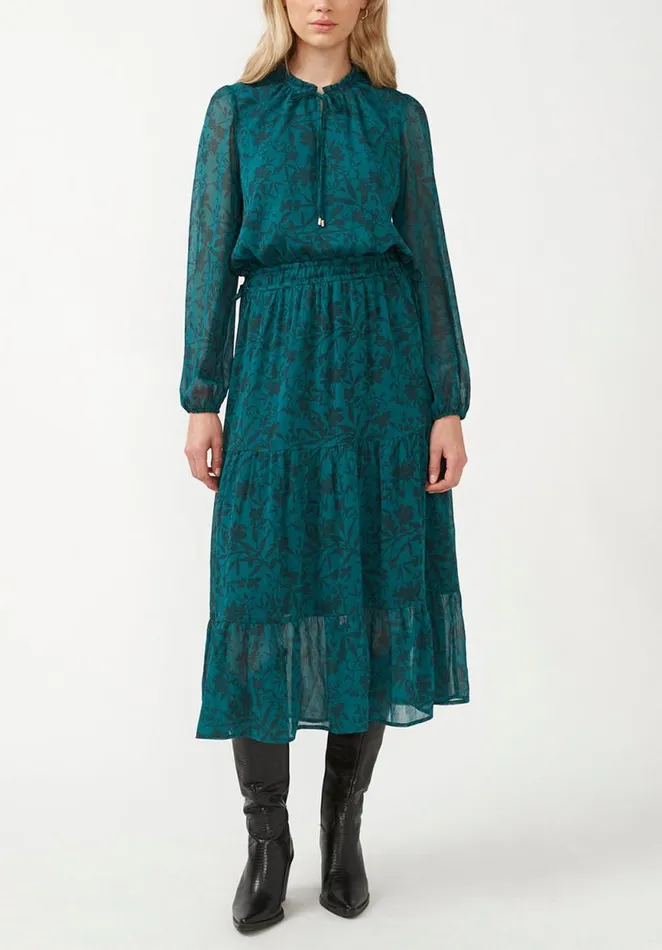 Women Aviva Fall Floral Green Women039s Tie Neck Midi Dress Fallfloral Grn Buffalo David Bitton Dresses and Jumpsuits Women Aviva Fall Floral Green Women039s Tie Neck Midi Dress Fallfloral Grn Buffalo David Bitton Dresses and Jumpsuits