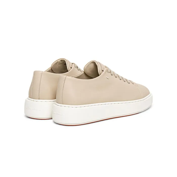 Women Beige Leather Sneaker Santoni Sneakers