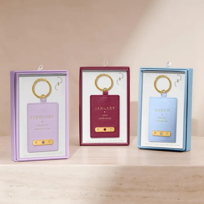 Women Birthstone Collection Katie Loxton March Birthstone Keyring In Aqua Blue