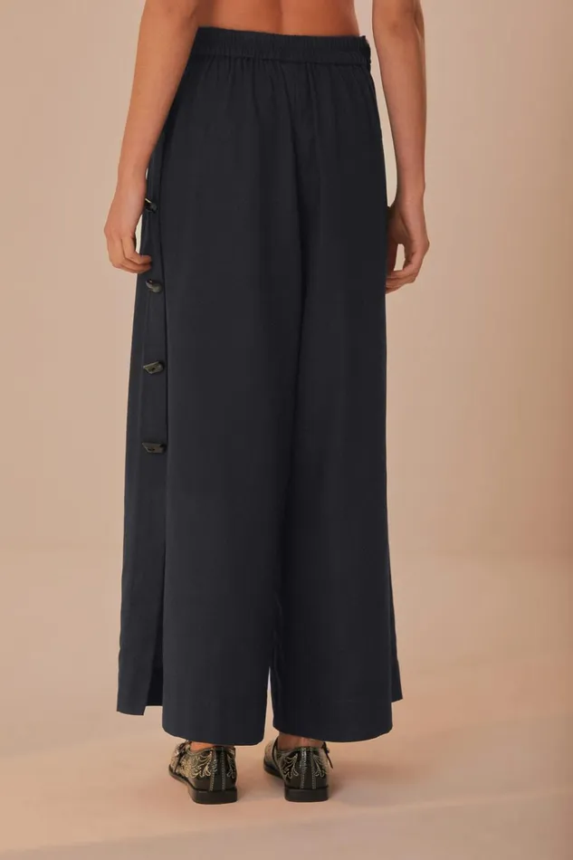 Women Black Button Pants Black FARM Rio Pants