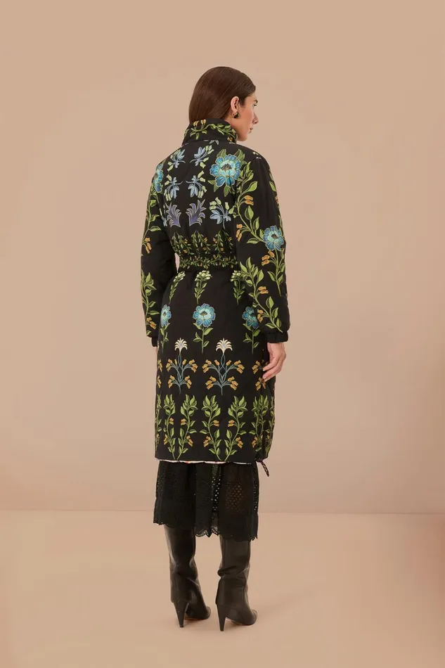 Women Black Winter Garden Reversible Maxi Puffer Jacket Winter Garden Mix FARM Rio Puffer Jackets