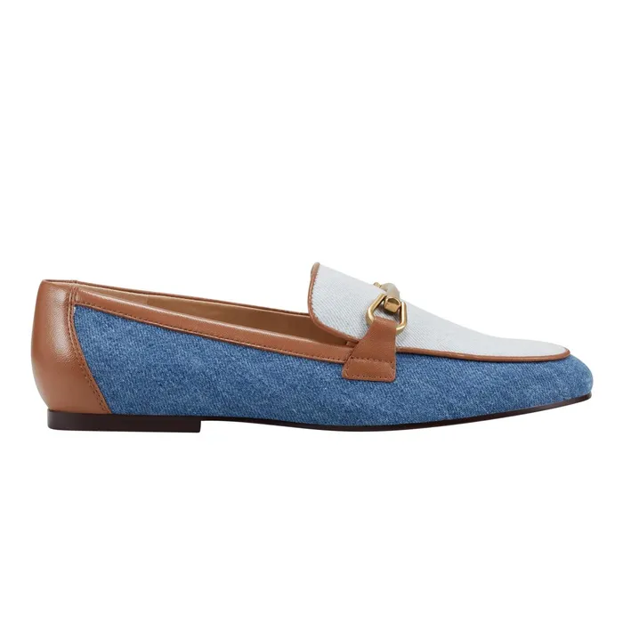 Women Bleek Loafer Denim Multi Marc Fisher Loafers and Flats