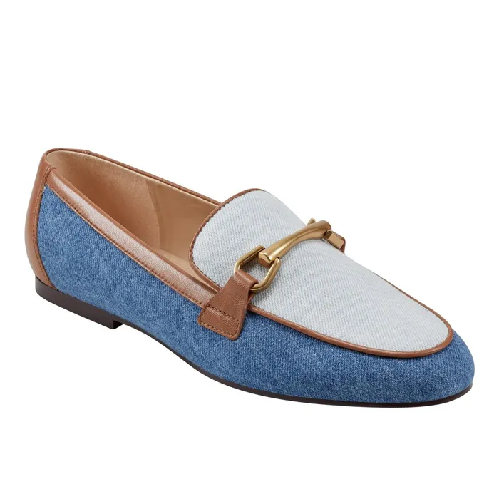 Women Bleek Loafer Denim Multi Marc Fisher Loafers and Flats