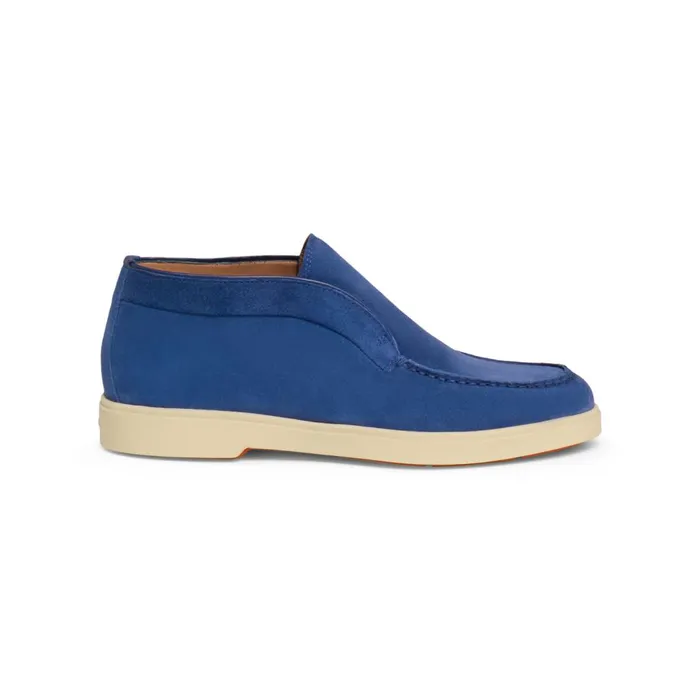Women Blue Suede Desert Boot Santoni Boots and Ankle Boots
