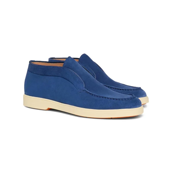 Women Blue Suede Desert Boot Santoni Boots and Ankle Boots