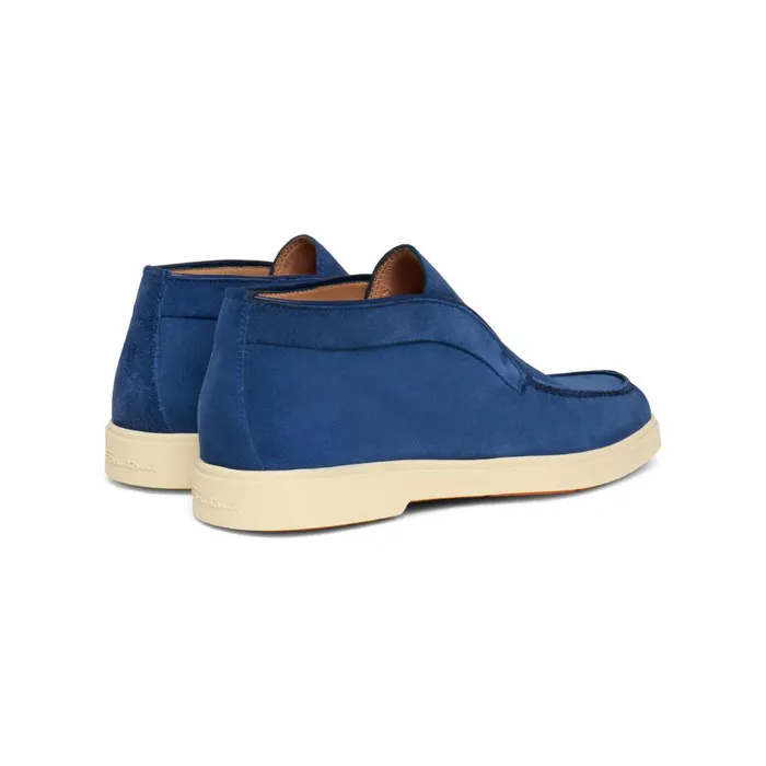 Women Blue Suede Desert Boot Santoni Boots and Ankle Boots