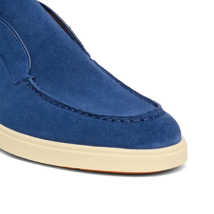 Women Blue Suede Desert Boot Santoni Boots and Ankle Boots