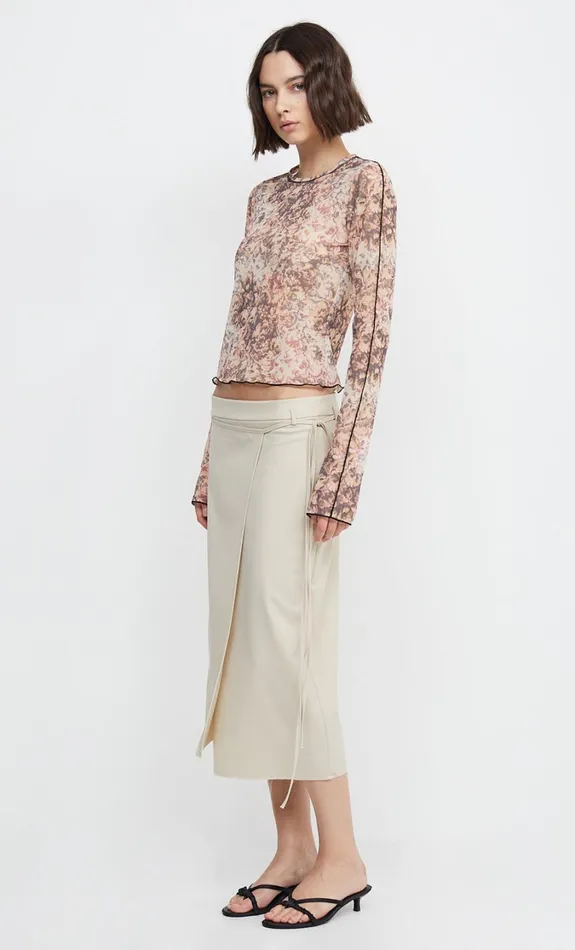 Women Bottoms Bec Bridge EMMY WRAP MIDI SKIRT Bone