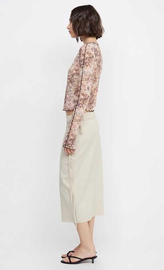 Women Bottoms Bec Bridge EMMY WRAP MIDI SKIRT Bone