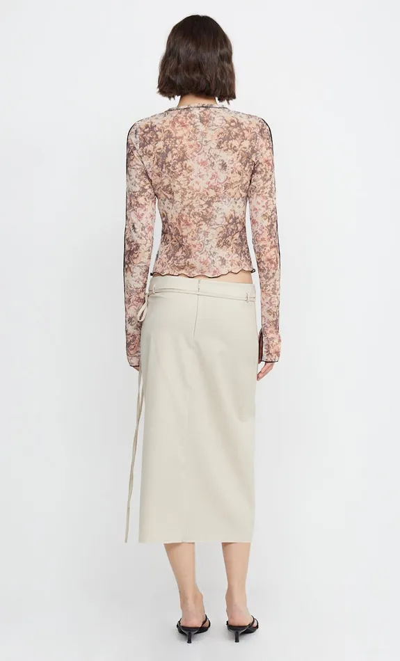 Women Bottoms Bec Bridge EMMY WRAP MIDI SKIRT Bone