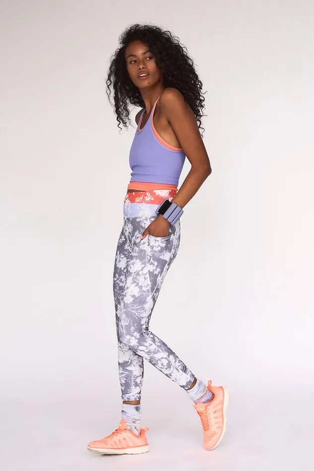 Women Bottoms Free People HighRise Ankle Printed Wave Rider Leggings Twilight Combo