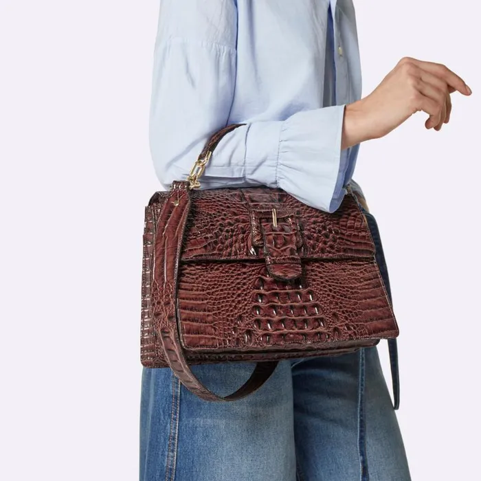 Women Brahmin Satchels Hallie Blue Serenade Melbourne