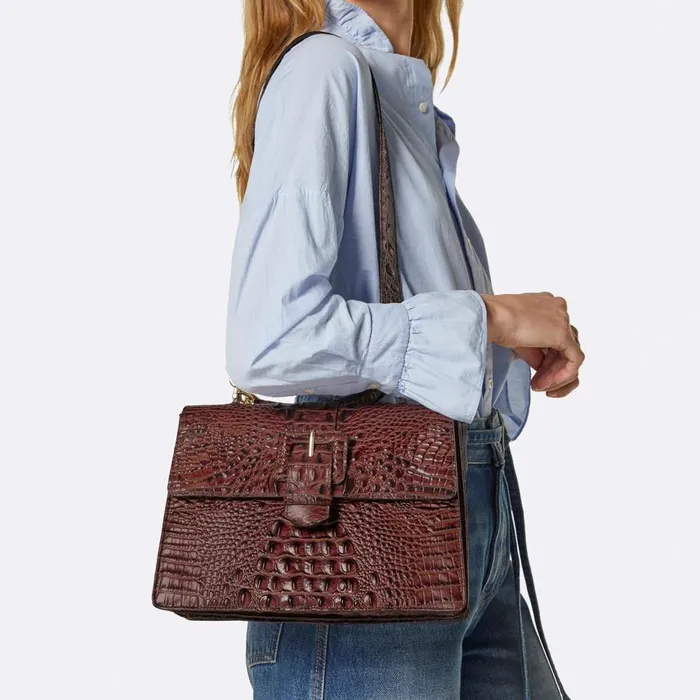Women Brahmin Satchels Hallie Blue Serenade Melbourne