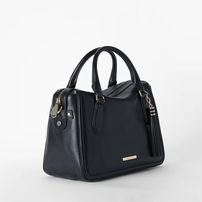 Women Brahmin Satchels Micaela Black Nightshade