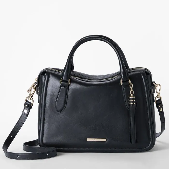 Women Brahmin Satchels Micaela Black Nightshade