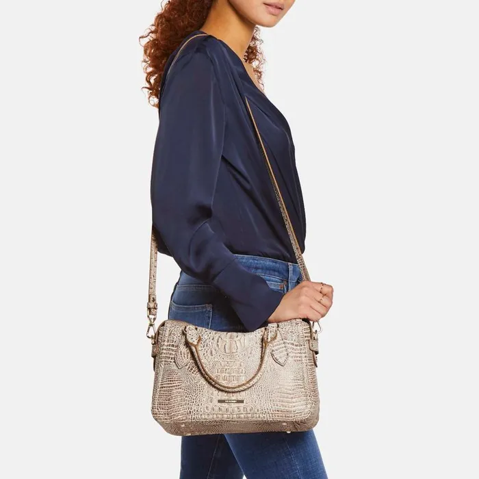 Women Brahmin Satchels Micaela Black Nightshade