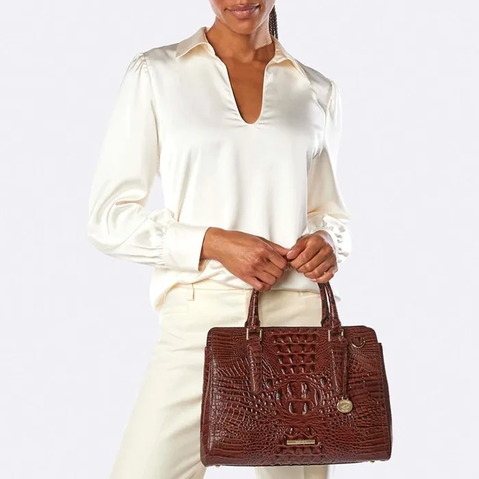 Women Brahmin Satchels Small Finley Rouge Blush Melbourne