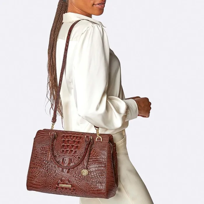 Women Brahmin Satchels Small Finley Rouge Blush Melbourne