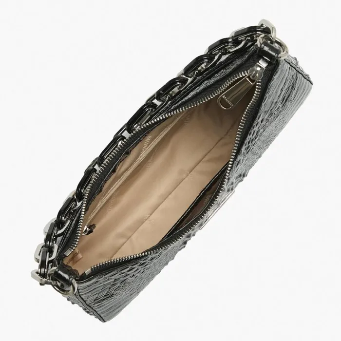 Women Brahmin Shoulder Bags Mod Esme Black Melbourne Silver Hardware