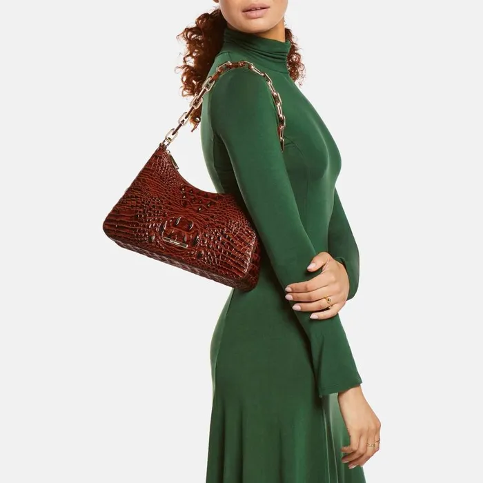 Women Brahmin Shoulder Bags Mod Esme Black Melbourne Silver Hardware