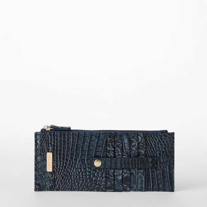 Women Brahmin Wallets and Wristlets Credit Card Wallet Twilight Blue Ombre Melbourne