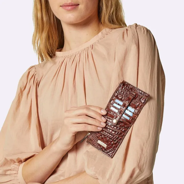 Women Brahmin Wallets and Wristlets Credit Card Wallet Twilight Blue Ombre Melbourne