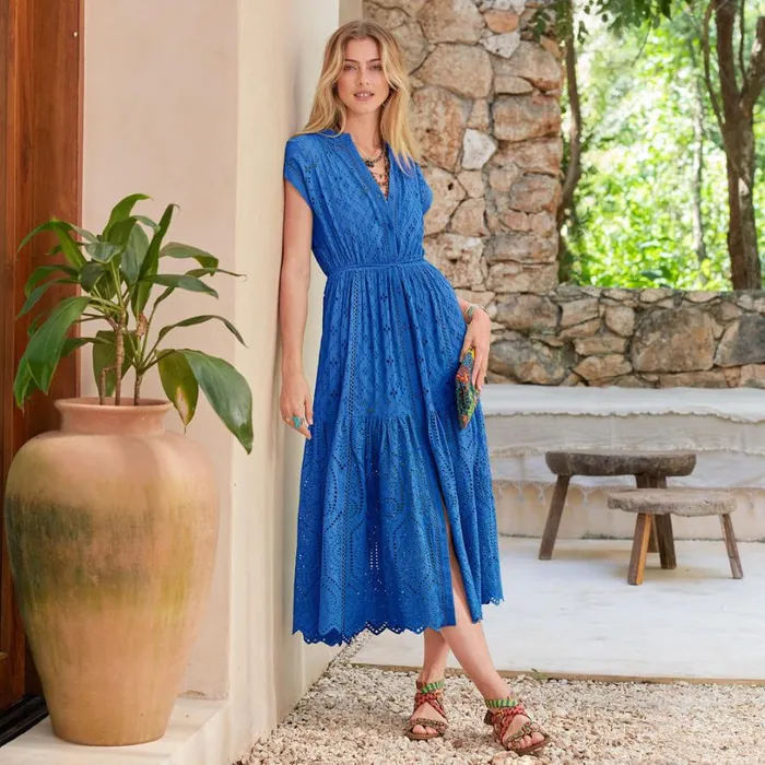 Women Brea Eyelet Dress Petite Deja Blue Sundance Catalog Dresses and Jumpsuits Women Brea Eyelet Dress Petite Deja Blue Sundance Catalog Dresses and Jumpsuits