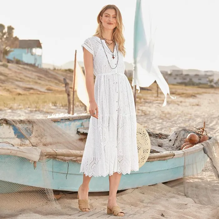 Women Brea Eyelet Dress Petite Deja Blue Sundance Catalog Dresses and Jumpsuits Women Brea Eyelet Dress Petite Deja Blue Sundance Catalog Dresses and Jumpsuits